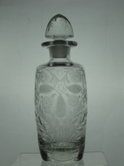 #5060 Washington Square 27 oz Decanter with # 127 Pressed Stopper, Crystal, unk cut, 1947-1950